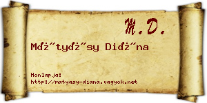 Mátyásy Diána névjegykártya